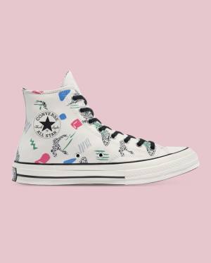 Tenis Cano Alto Converse Chuck 70 80s Archive Print Bege | CV-327UVZ