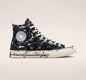 Tenis Cano Alto Converse Chuck 70 Archive Paint Splatter Pretas Cinzentas | CV-012GHM