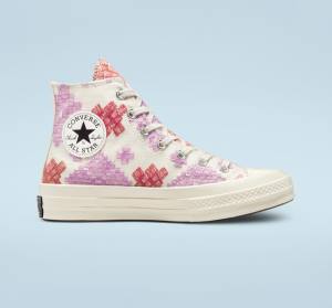 Tenis Cano Alto Converse Chuck 70 Bright Embroidery Rosa Vermelhas | CV-104CFX