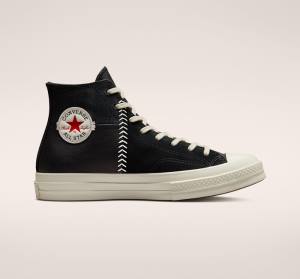 Tenis Cano Alto Converse Chuck 70 Crafted Couro Pretas Vermelhas | CV-327XNK