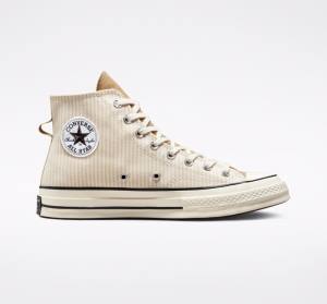 Tenis Cano Alto Converse Chuck 70 Crafted Stripe Marrom | CV-423PVC