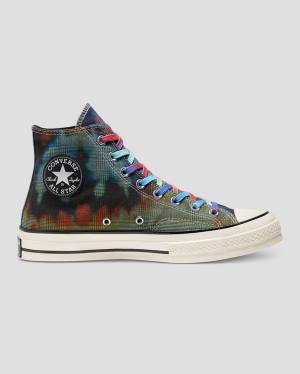 Tenis Cano Alto Converse Chuck 70 Plaid Tie Dye Pretas | CV-149OXB