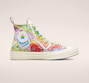 Tenis Cano Alto Converse Chuck 70 Pride Branco Vermelhas | CV-594IGR