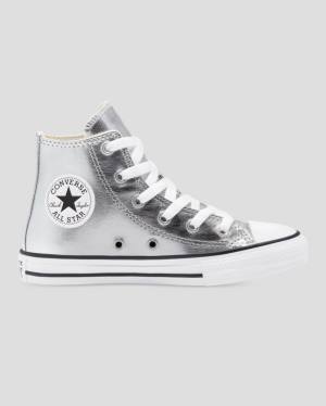 Tenis Cano Alto Converse Chuck Taylor All Star Metallic Prateadas | CV-013ISL