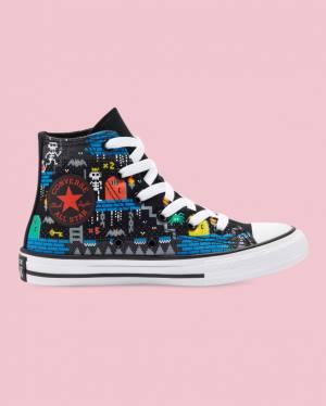 Tenis Cano Alto Converse Chuck Taylor All Star Gamer Print Pretas | CV-063THB