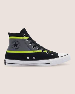 Tenis Cano Alto Converse Chuck Taylor All Star Hi-Vis Pretas | CV-135BXZ