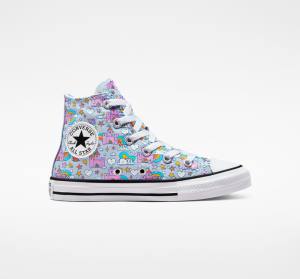 Tenis Cano Alto Converse Chuck Taylor All Star Rainbow Castles Azuis Rosa | CV-147OTK