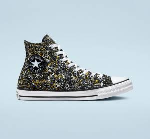 Tenis Cano Alto Converse Chuck Taylor All Star Archive Paint Splatter Pretas Branco | CV-187GUB