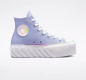 Tenis Cano Alto Converse Chuck Taylor All Star 2X Lift Plataforma Pastel Gradient Azuis Branco | CV-216BPU