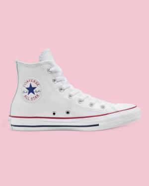 Tenis Cano Alto Converse Chuck Taylor All Star Couro Branco | CV-217LQW