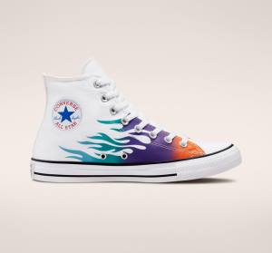 Tenis Cano Alto Converse Chuck Taylor All Star Archive Prints Branco Azuis Turquesa | CV-243MDO