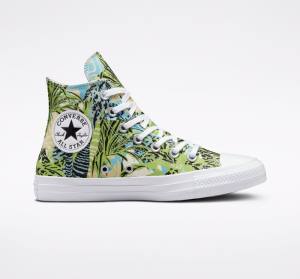 Tenis Cano Alto Converse Chuck Taylor All Star Tropical Florals Luz Verdes Branco | CV-273MAN