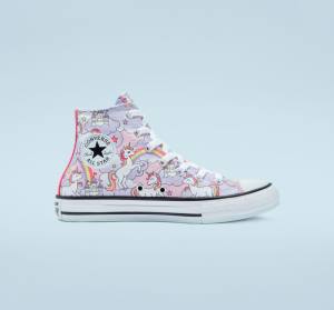 Tenis Cano Alto Converse Chuck Taylor All Star Neon Unicorn Rosa Multicoloridas Branco | CV-285MKY