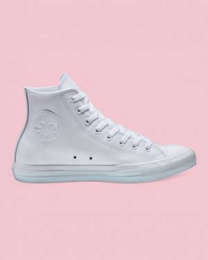 Tenis Cano Alto Converse Chuck Taylor All Star Couro Branco | CV-310MTK