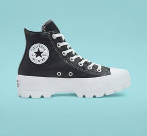 Tenis Cano Alto Converse Chuck Taylor All Star Lugged Couro Pretas Branco | CV-517CJN