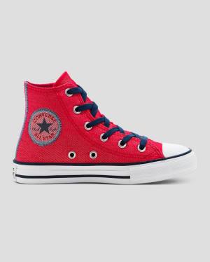 Tenis Cano Alto Converse Chuck Taylor All Star Denim Reverse Twill Vermelhas | CV-684DPY