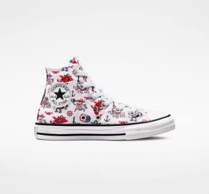 Tenis Cano Alto Converse Chuck Taylor All Star Pirates Branco Vermelhas Pretas | CV-829COP