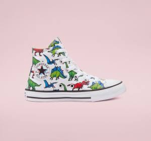 Tenis Cano Alto Converse Chuck Taylor All Star 8-Bit Dino Branco Azuis | CV-857HRY