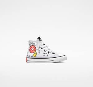 Tenis Cano Alto Converse Peanuts Chuck Taylor All Star Easy-On Branco Pretas Vermelhas | CV-235ZSM