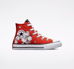 Tenis Cano Alto Converse Peanuts Chuck Taylor All Star Vermelhas Pretas Branco | CV-682SIU