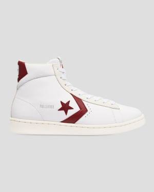 Tenis Cano Alto Converse Pro Couro Italy Branco Vermelhas | CV-094QKX