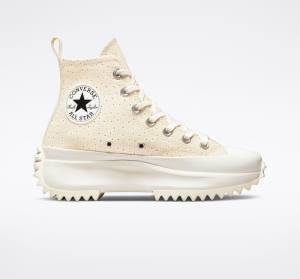 Tenis Cano Alto Converse Run Star Hike Plataforma Daisy Bege Branco | CV-735RFJ