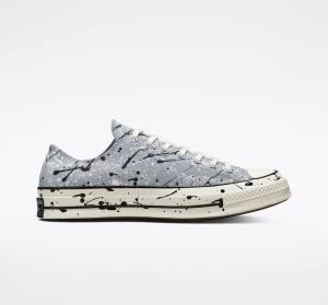 Tenis Cano Baixo Converse Chuck 70 Archive Paint Splatter Cinzentas Pretas Branco | CV-253SVW