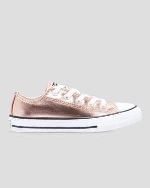 Tenis Cano Baixo Converse Chuck Taylor All Star Metallic Douradas Branco | CV-153GPC