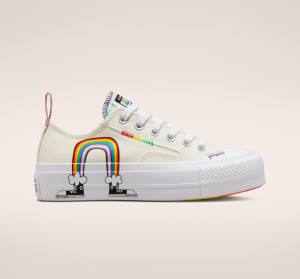 Tenis Cano Baixo Converse Chuck Taylor All Star Lift Plataforma Pride Vermelhas | CV-213IWE