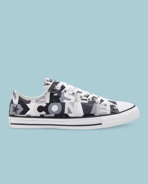 Tenis Cano Baixo Converse Chuck Taylor All Star Logo Print Pretas | CV-297EGQ