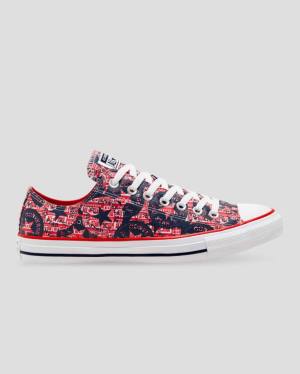 Tenis Cano Baixo Converse Chuck Taylor All Star Logo Replay Vermelhas Pretas | CV-392DFH