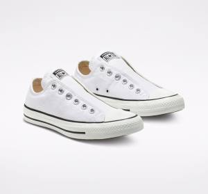 Tenis Cano Baixo Converse Chuck Taylor All Star Slip Branco Pretas Branco | CV-523GPY