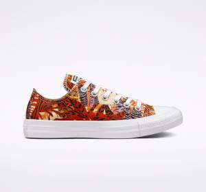 Tenis Cano Baixo Converse Chuck Taylor All Star Tropical Florals Laranja Pretas Branco | CV-527KPD