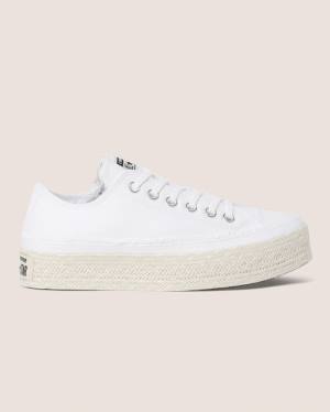 Tenis Cano Baixo Converse Chuck Taylor All Star Espadrille Plataforma Branco | CV-720CSQ