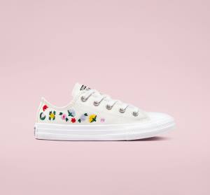 Tenis Cano Baixo Converse Chuck Taylor All Star Floral Embroidery Branco Branco | CV-807RJH