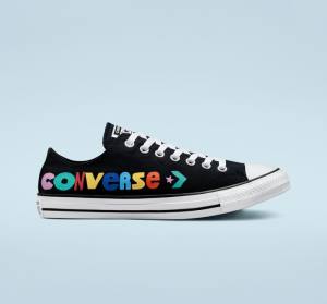 Tenis Cano Baixo Converse Chuck Taylor All Star Happy Faces Pretas | CV-809ZHJ