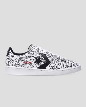 Tenis Cano Baixo Converse Keith Haring Pro Couro Branco Pretas Vermelhas | CV-059KQH