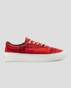 Tenis Cano Baixo Converse Skidgrip Twisted Plaid Vermelhas | CV-079PKA