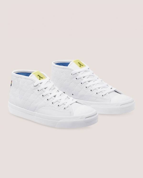 Tenis Cano Alto Converse Alexis Sablone Pride Jack Purcell Pro Branco | CV-746IYL