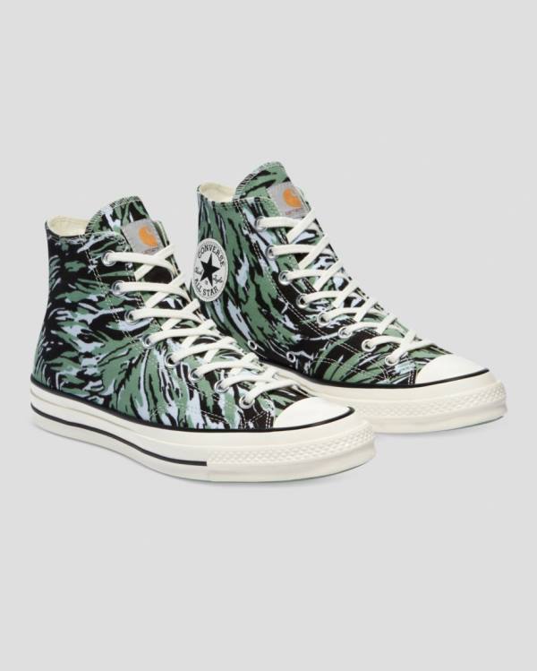 Tenis Cano Alto Converse Carhartt Chuck 70 Verdes | CV-014LHY