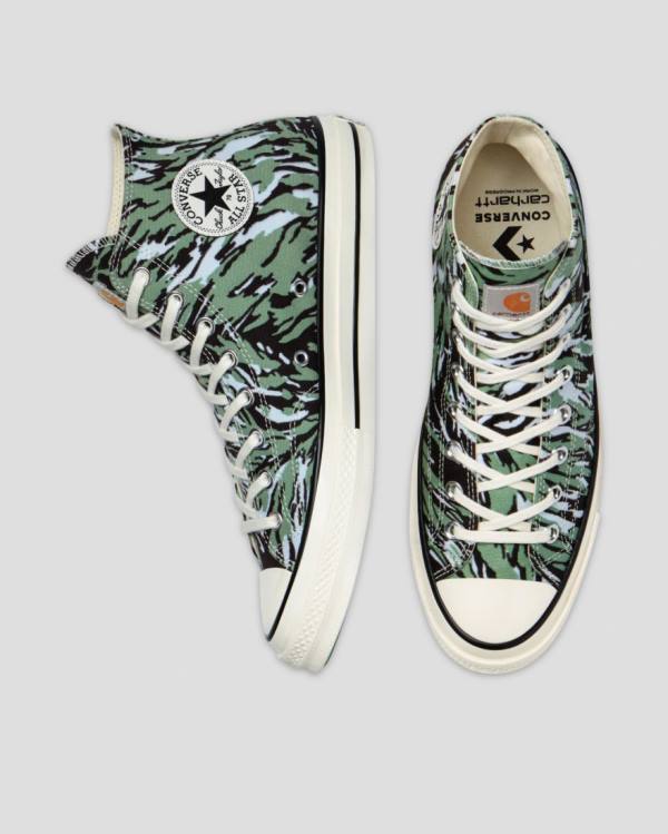 Tenis Cano Alto Converse Carhartt Chuck 70 Verdes | CV-014LHY