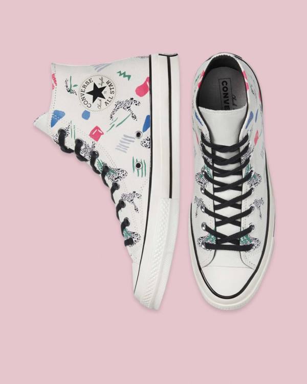 Tenis Cano Alto Converse Chuck 70 80s Archive Print Bege | CV-327UVZ