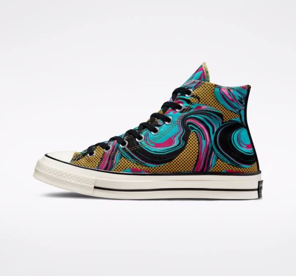 Tenis Cano Alto Converse Chuck 70 '90s Marbled Turquesa | CV-238GTB