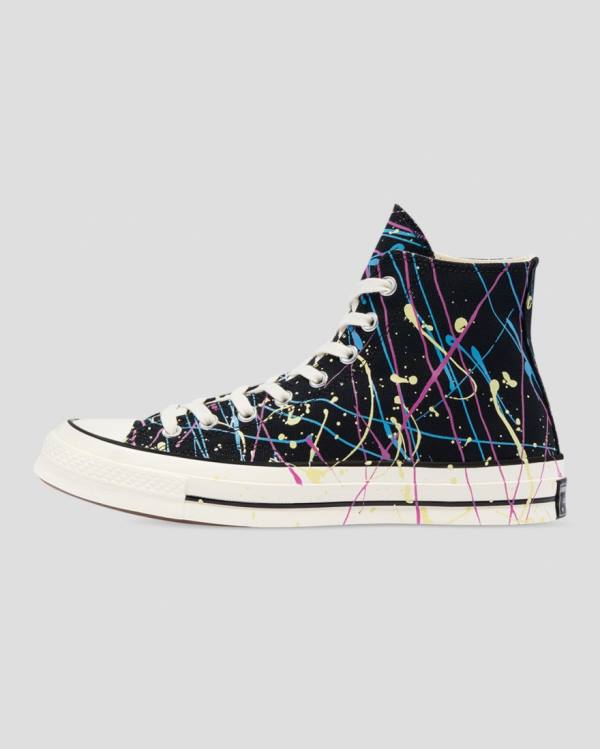 Tenis Cano Alto Converse Chuck 70 Archive Print Paint Splatter Pretas | CV-021IDW