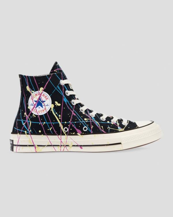 Tenis Cano Alto Converse Chuck 70 Archive Print Paint Splatter Pretas | CV-021IDW