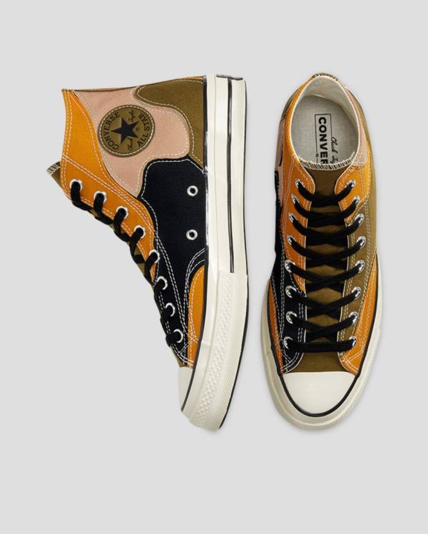 Tenis Cano Alto Converse Chuck 70 Archive Camo Overlay Verde Oliva Laranja | CV-109GOK