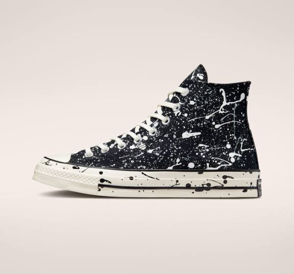 Tenis Cano Alto Converse Chuck 70 Archive Paint Splatter Pretas Cinzentas | CV-258EAO