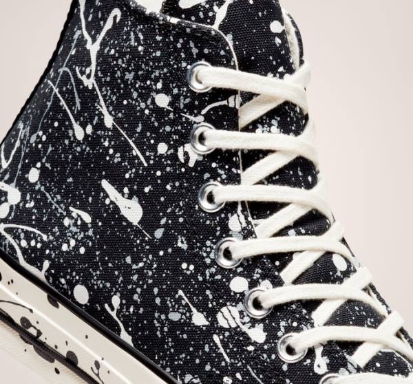 Tenis Cano Alto Converse Chuck 70 Archive Paint Splatter Pretas Cinzentas | CV-459JOS