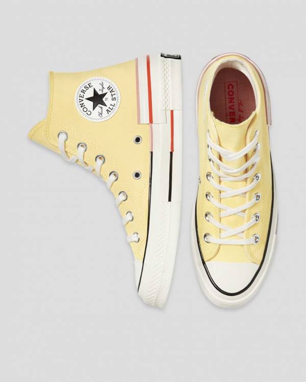 Tenis Cano Alto Converse Chuck 70 Colour Block Amarelas | CV-203QMZ