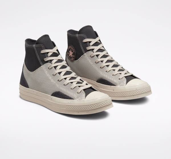 Tenis Cano Alto Converse Chuck 70 Crafted Lona Marrom | CV-019ITG